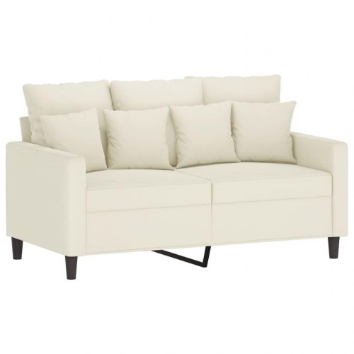 2-personers sofa i velour - cremefarvet, sædebredde 120 cm