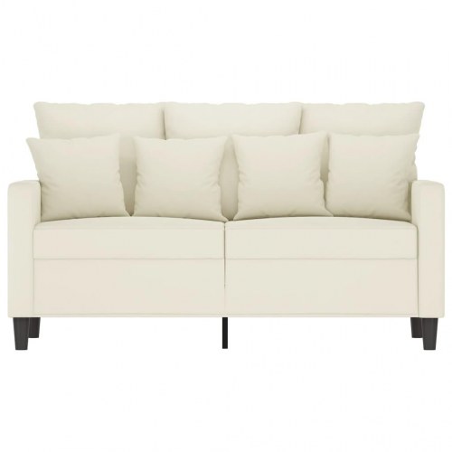2-personers sofa i velour - cremefarvet, sædebredde 120 cm