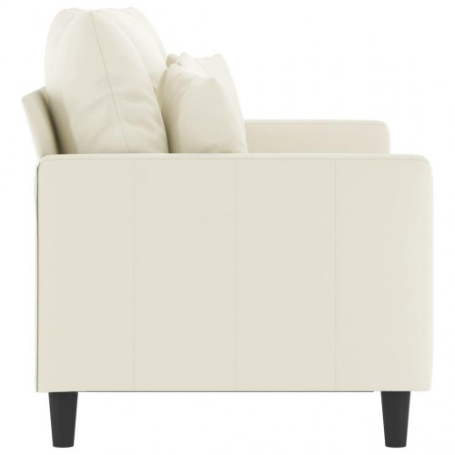 2-personers sofa i velour - cremefarvet, sædebredde 120 cm