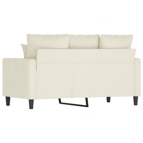 2-personers sofa i velour - cremefarvet, sædebredde 120 cm