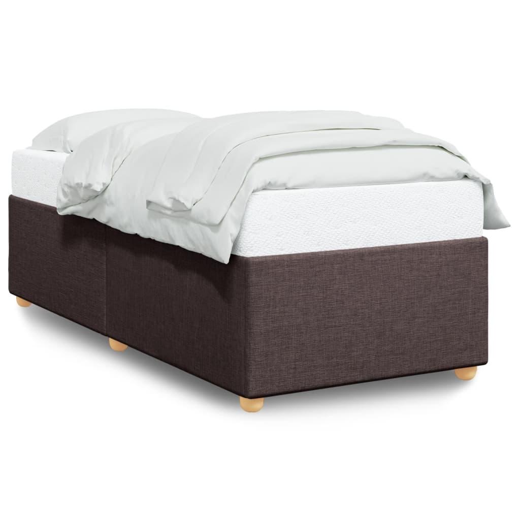 Sengeramme uden madras Mørkebrun 90x190 cm Stof