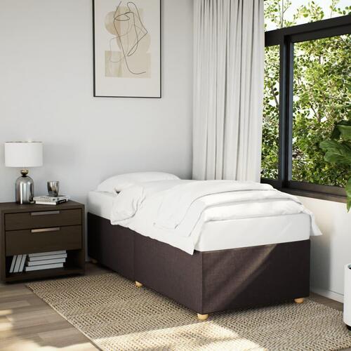 Sengeramme uden madras Mørkebrun 90x190 cm Stof