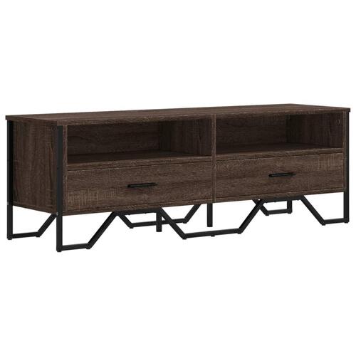 Tv-bord 122x34x41 cm konstrueret træ brun egetræsfarve