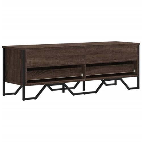Tv-bord 122x34x41 cm konstrueret træ brun egetræsfarve
