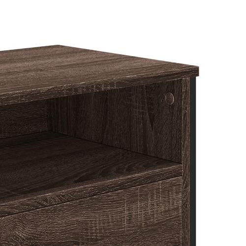 Tv-bord 122x34x41 cm konstrueret træ brun egetræsfarve