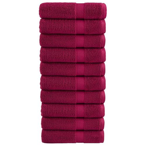 Håndklæder 10 stk. Premium 50x100 cm 100 % bomuld bordeaux