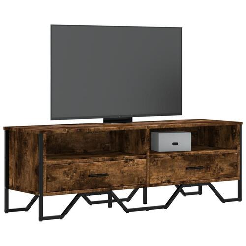 Tv-bord 122x34x41 cm konstrueret træ røget egetræsfarve