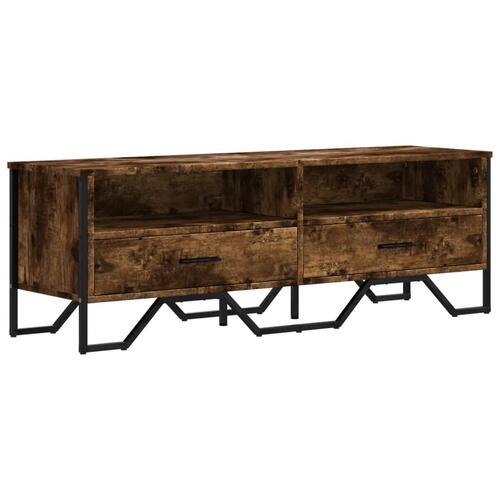 Tv-bord 122x34x41 cm konstrueret træ røget egetræsfarve