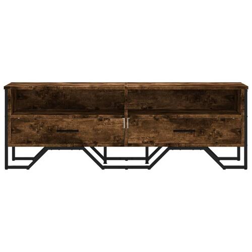 Tv-bord 122x34x41 cm konstrueret træ røget egetræsfarve