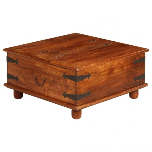 Bogreol 80x80x40 cm massivt akacietræ med honningfarvet finish