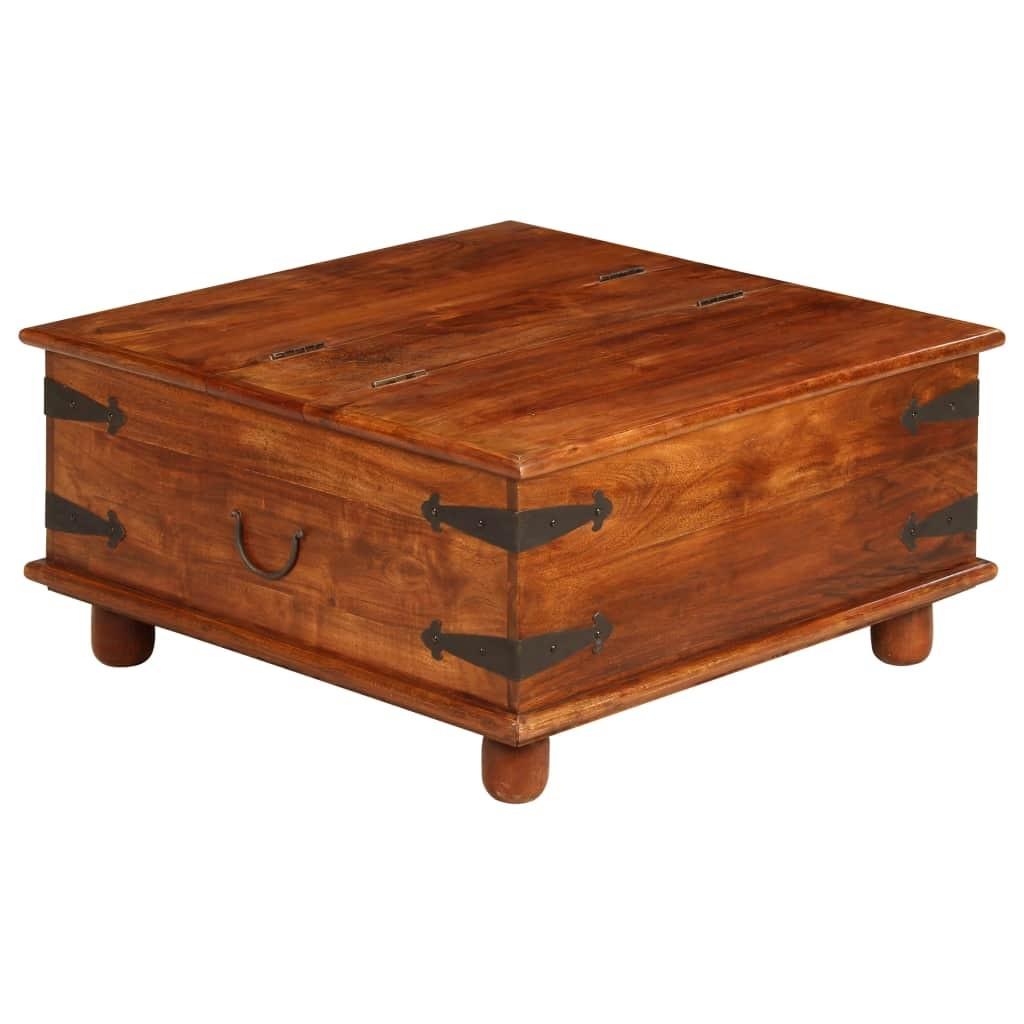 Bogreol 80x80x40 cm massivt akacietræ med honningfarvet finish