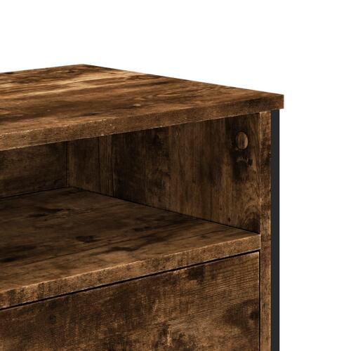 Tv-bord 122x34x41 cm konstrueret træ røget egetræsfarve