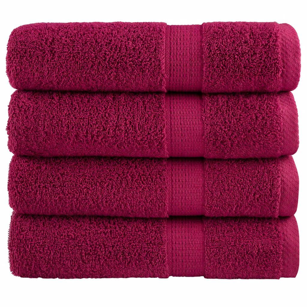 Premium badehåndklæder SOLUND 4 stk bordeaux 70 x 140 cm 600 gsm