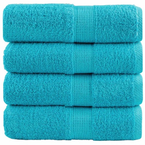 Gæstehåndklæder SOLUND - 4 stk. Premium 30×50 cm, 600 g/m², turkis