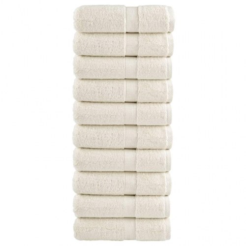 Gæstehåndklæder SOLUND - 10 stk. creme, 30×50 cm, 600 g/m²