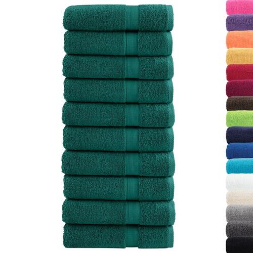 Badehåndklæder 10 stk. Premium 100x150 cm 100 % bomuld grøn