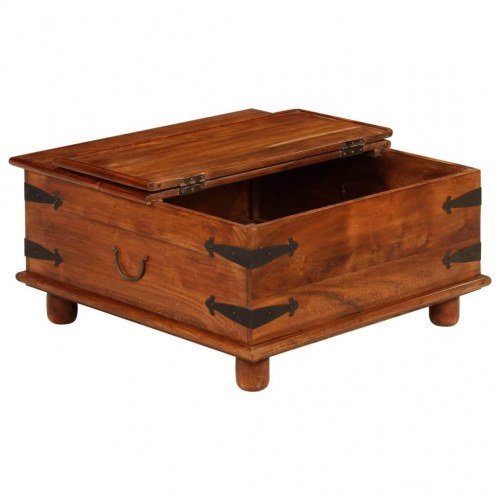 Bogreol 80x80x40 cm massivt akacietræ med honningfarvet finish