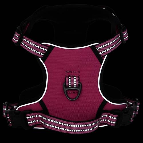Hundesele med refleksstriber str. M justerbar pink
