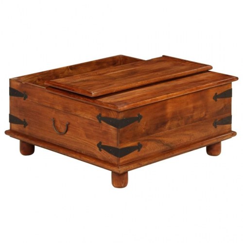 Bogreol 80x80x40 cm massivt akacietræ med honningfarvet finish