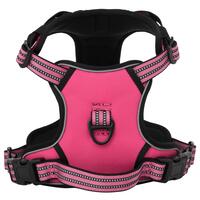Hundesele med refleksstriber str. L justerbar pink
