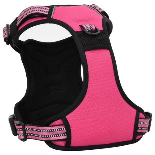 Hundesele med refleksstriber str. L justerbar pink