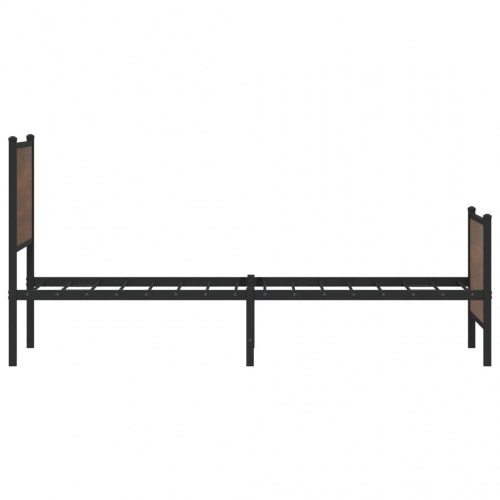 Sengeramme 75x190 cm uden madras metal brun egetræsfarve
