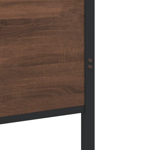 Sengeramme 75x190 cm uden madras metal brun egetræsfarve