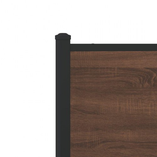 Sengeramme 75x190 cm uden madras metal brun egetræsfarve