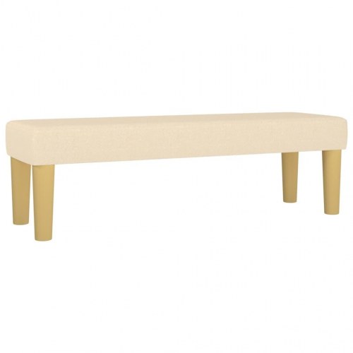Kontinentalseng med madras 140x190 cm - stof, cremefarvet