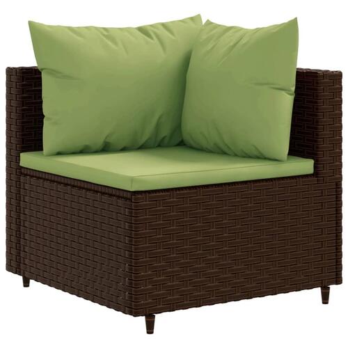 Sofasæt til haven 10 dele med hynder polyrattan brun