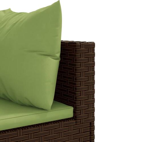 Sofasæt til haven 10 dele med hynder polyrattan brun