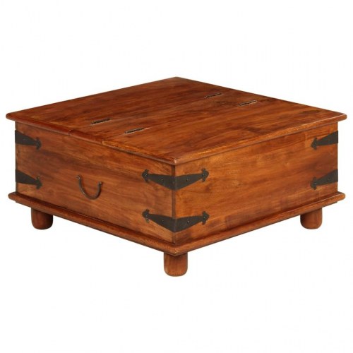 Bogreol 80x80x40 cm massivt akacietræ med honningfarvet finish