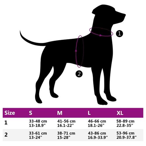 Hundesele med snor og halsbånd str. S justerbar sort