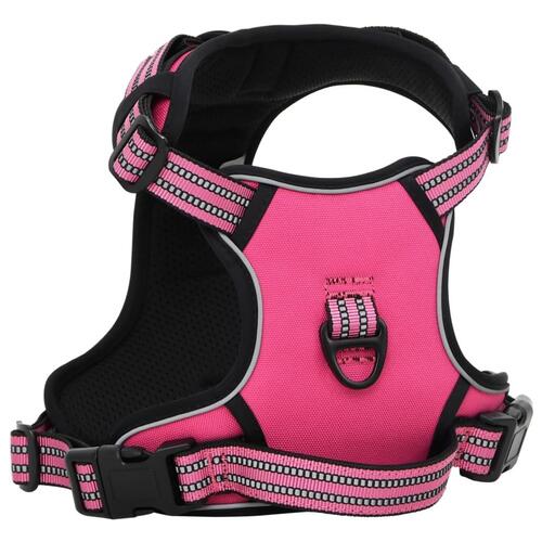 Hundesele med snor og halsbånd str. M justerbar pink