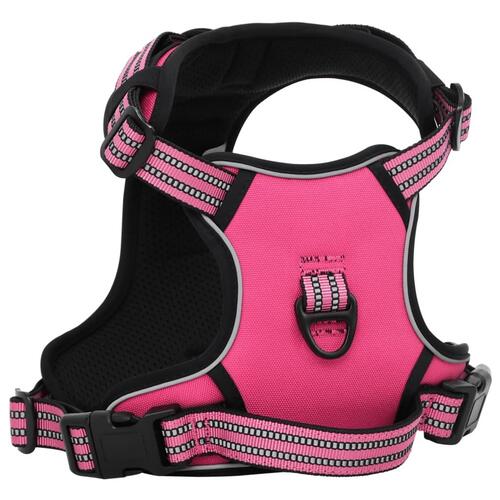 Hundesele med snor og halsbånd str. L justerbar pink