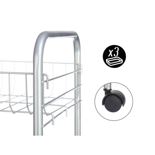 Rullebord Sølvfarvet Metal Plastik 37 x 27 x 62,3 cm (4 enheder)