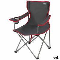Sammenklappelig campingstol Aktive Mørkegrå 45 x 82 x 47 cm (4 enheder)