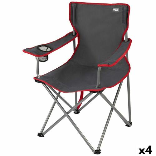 Sammenklappelig campingstol Aktive Mørkegrå 45 x 82 x 47 cm (4 enheder)