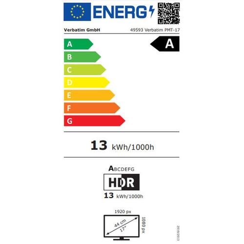 Touch Screen Monitor Verbatim PMT-17 Full HD 17,3" 60 Hz