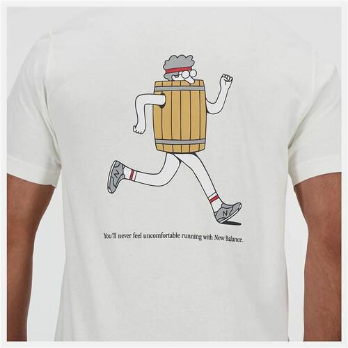 Kortærmet T-shirt til Mænd New Balance Sport Essentials Barrel Hvid L