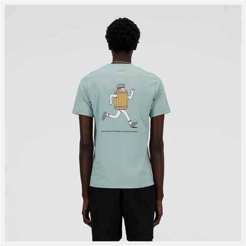 Kortærmet T-shirt til Mænd New Balance Sport Essentials Barrel Lyseblå M