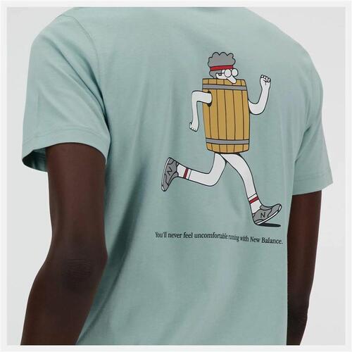 Kortærmet T-shirt til Mænd New Balance Sport Essentials Barrel Lyseblå M