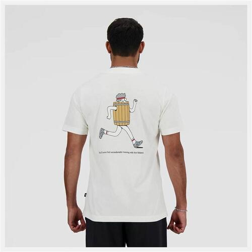 Kortærmet T-shirt til Mænd New Balance Sport Essentials Barrel Hvid M