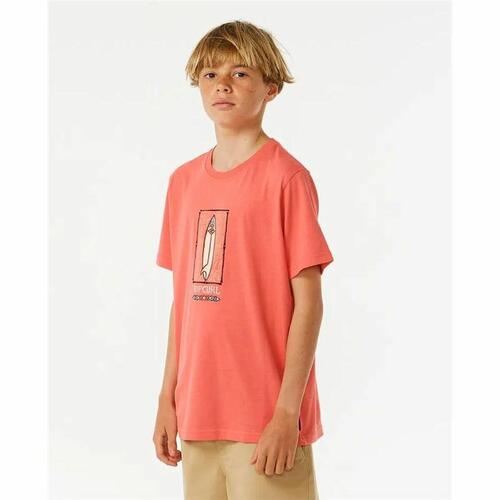 Kortærmet T-shirt til Mænd Rip Curl Lost Island Orange 12 år