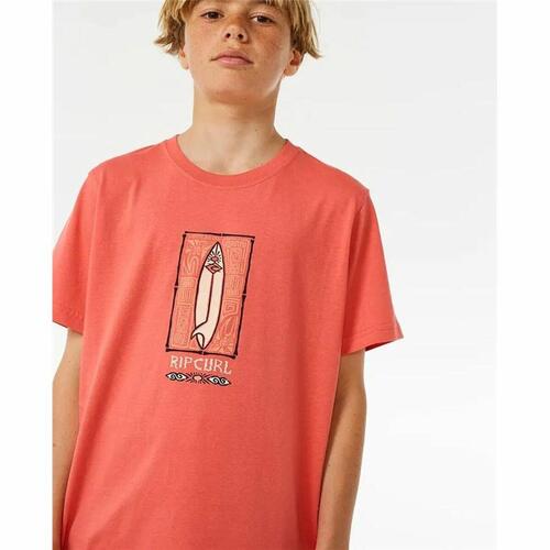 Kortærmet T-shirt til Mænd Rip Curl Lost Island Orange 12 år