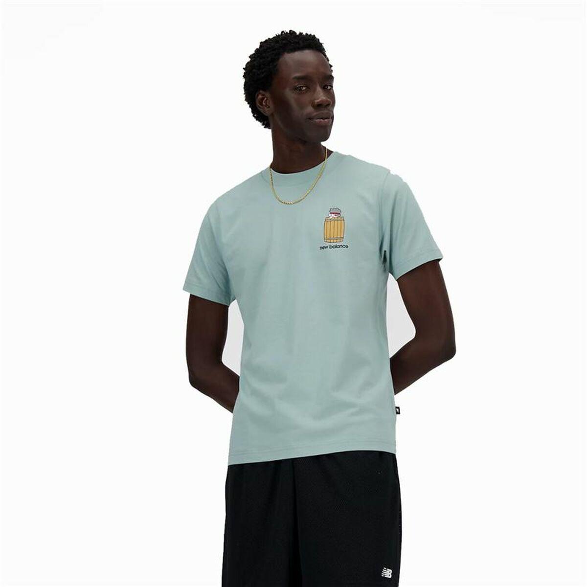 Kortærmet T-shirt til Mænd New Balance Sport Essentials Barrel Lyseblå L