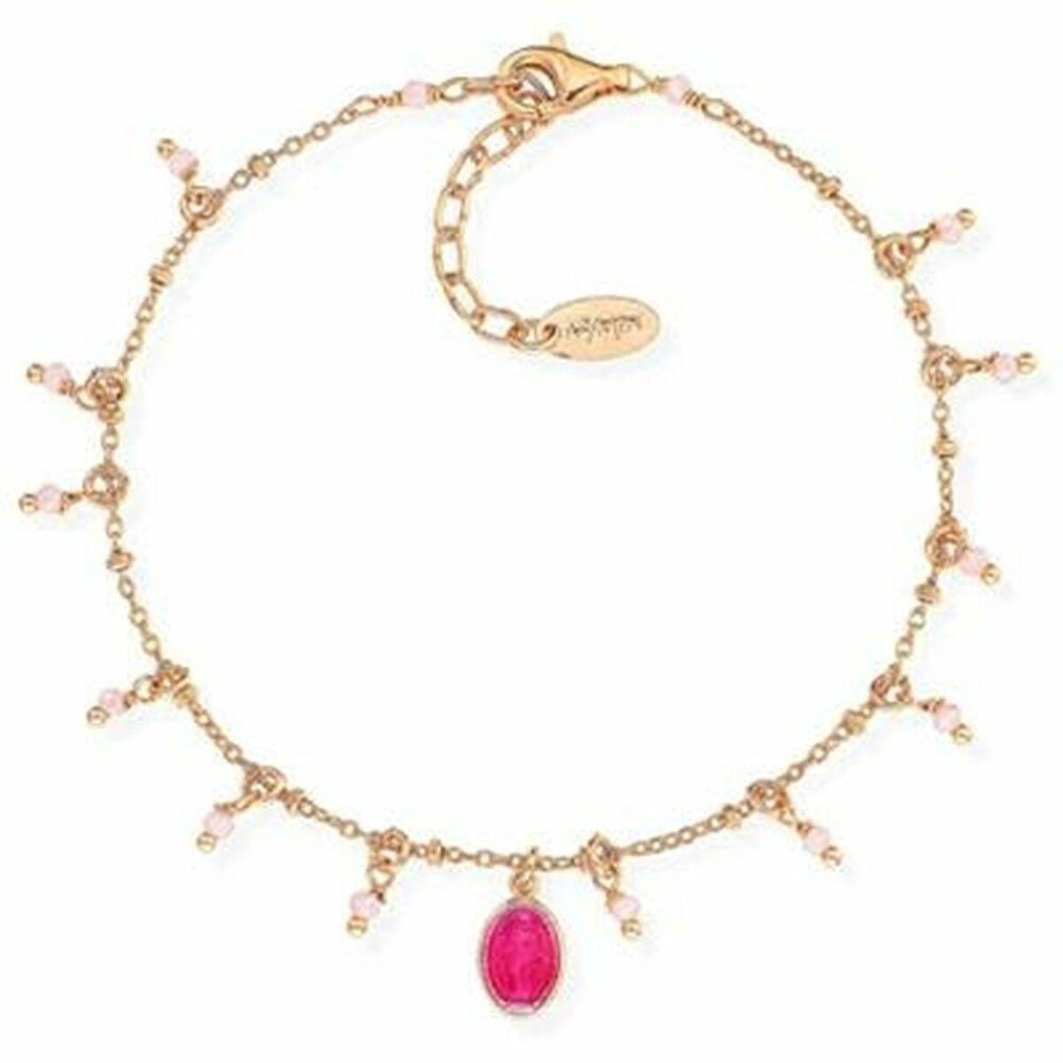 Amen halskæde til kvinder BRMSRRO1 - elegant guldfarvet kæde med rosa detaljer