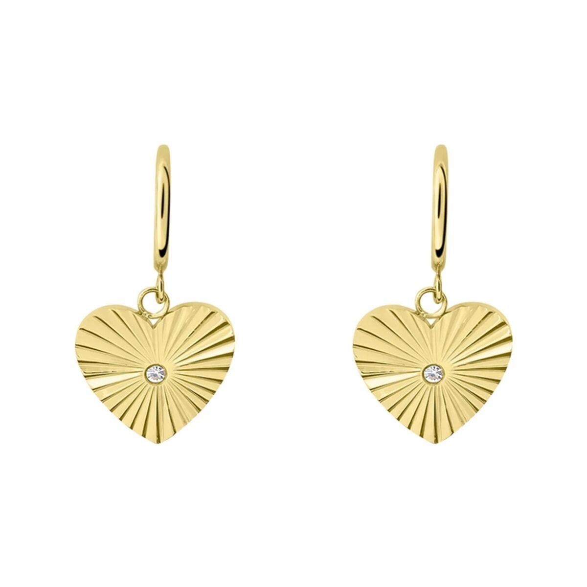 Stroili øreringe til kvinder - hjertevedhæng i guldlook