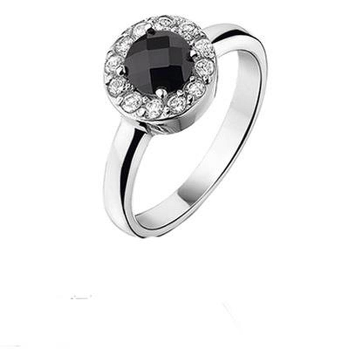 New Bling damering str. 18 - elegant ring med sort sten billede