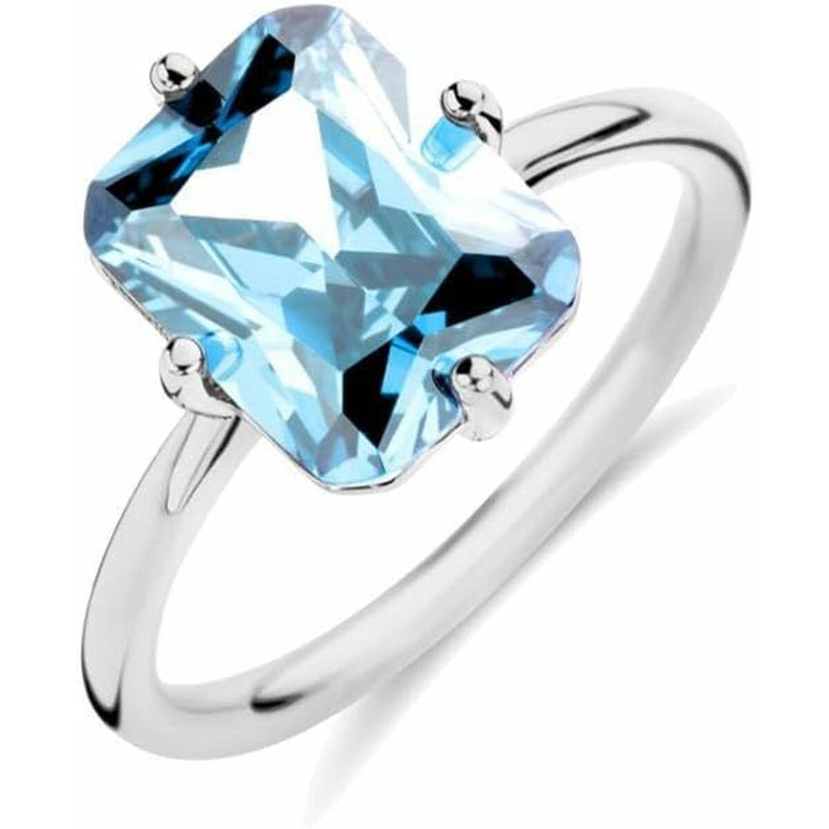 New Bling ring til kvinder - størrelse 16, blå sten